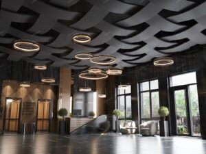 Акустические 3D панели в виде плетения свободно весящие